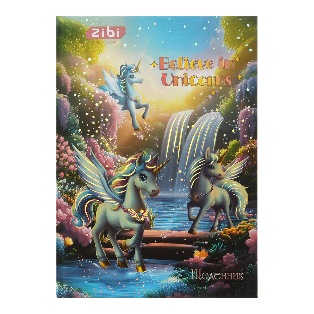 @/Щоденник шкільний UNICORN MAGIC, В5, 40арк, тверд. обкл., мат. ламінація + виб.УФ-лак і тисн.фольг