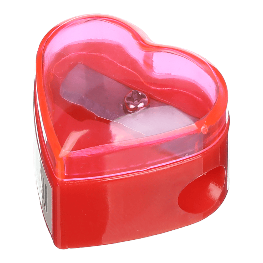 @Чинка HEART з контейнером, 1 отв., пластик. корпус, асорті, KIDS Line
