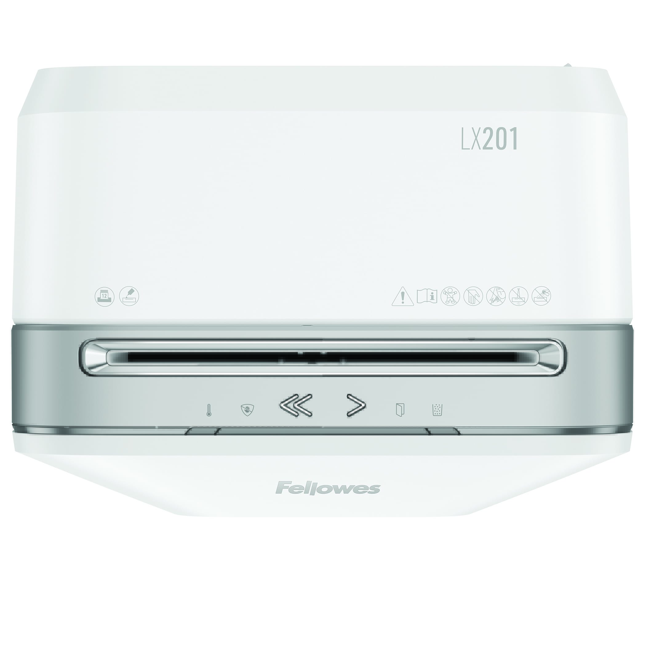 Знищувач паперу LX201 white, 12 арк, секр. P-5, фрагменти 2х12мм, корзина 22 літр.