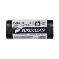 /Пакети для сміття 35л30шт, 450*550мм, чорні, 7мкм ПНТ (HDPE), BUROCLEAN ECO