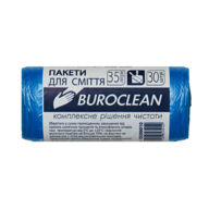 /Пакети для сміття 35л30шт, 450*550мм, блакитні, 7мкм ПНТ (HDPE), BUROCLEAN ECO