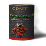 /Чай чорний з вишнею листовий  80 г,  тубус,  "Cherry Samurai/ Вишневий Самурай" GRAFF 