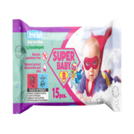 /Серветки вологі SuperPack fresh, ромашка та алоє, 15шт., Super Baby