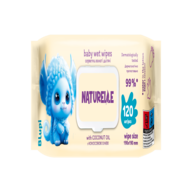 /Серветки вологі,  дитячі, з кокосовою олією 120шт., NATURELLE