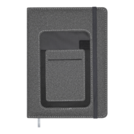 Щоденник недат. COMBI, A5, сірий, штуч.шкіра/поролон, 336 стор