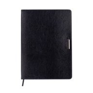 Щоденник недат. SALERNO, L2U, А4, чорний, штуч.шкіра, 336 стор