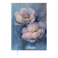 Ежедневник датир. полиграфический NOVEL 2026, A5, голубой