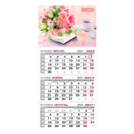 /Календарь настенный квартальный 2024 р 3 пружины (цветы)