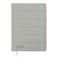 Ежедневник датир. 2025 AURA, A5, серый, иск.кожа/поролон