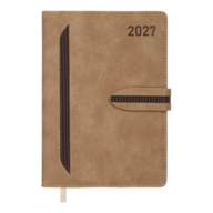 Щоденник датов. 2027 RANGE, A5, світло-коричневий, штучна шкіра/поролон
