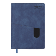 Щоденник датов. 2027 TACTIC, A5, темно-синій, штучна шкіра/поролон