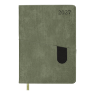 Щоденник датов. 2027 TACTIC, A5, оливковий, штучна шкіра/поролон