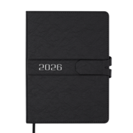 Ежедневник датир. 2026 BELLE, A5, черный, иск.кожа/поролон