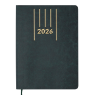 Ежедневник датир. 2026 MEMORY, A5, зеленый, иск.кожа