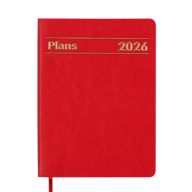 Ежедневник датир. 2026 MEMORY, A5, красный, иск.кожа