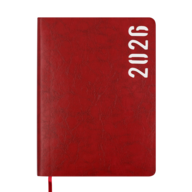 Ежедневник датир. 2026 MIND, A5, красный, иск.кожа