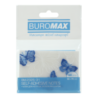 Блок пластиковий для нотаток з клейким шаром ARABESKI, 50x75мм, 50 арк., прозорий, блискучий, білий 