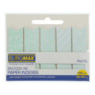 Закладки бумажные PASTEL, с клейким слоем, 65x18 мм, 100 л., мятные