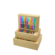 Коробки подарункові, набір 3шт, вкладені 1в1 - розмір найбільшої 33х23.5х9см, з глітером BM.233354