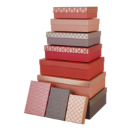 Коробки подарункові, набір 10шт, вкладені 1в1 - розмір найбільшої 37х27х11см, тиснення фольгою BM.23