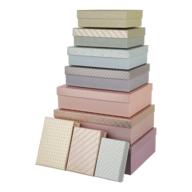 Коробки подарункові, набір 10шт, вкладені 1в1 - розмір найбільшої 37х27х11см, тиснення фольгою BM.23