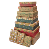 Коробки подарункові, набір 10шт, вкладені 1в1 - розмір найбільшої 37х27х11см, тиснення фольгою BM.23