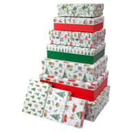 Коробки подарункові, набір 10шт, вкладені 1в1 - розмір найбільшої 37х27х11см, тиснення фольгою BM.23