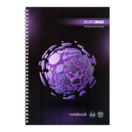 /Зошит на пружині SPHERE А-4, 80арк., клітинка, картонна обкладинка, фіолетовий