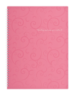 /Тетрадь для записей BAROCCO, А4, 80 л., клетка, пластиковая обложка, розовая