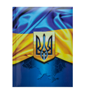 /Записная книжка UKRAINE, А5, 80 л., клетка, твердая обложка, гл. ламинация с поролоном, темно-синя