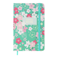 Книжка записная BLOSSOM, на резинке, А6, 80 л., клетка., офсет крем., тв.лам.обл., голубая