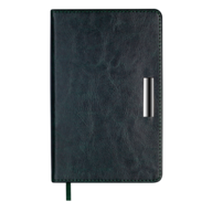 Щоденник недат. SALERNO, A6, зелений, штуч. шкіра, 336 стор