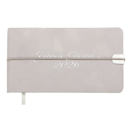 Еженедельник датир. 2026 карман. VELOUR, 153*87, светло-серый, иск.кожа