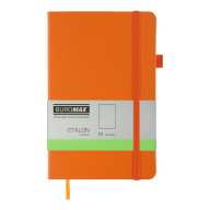 Книга записная ETALON 125*195, 96л., чистый блок, обложка искуственная кожа, оранжевый