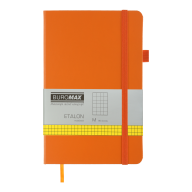 Книга записная ETALON 125*195, 96л., клетка, обложка искуственная кожа, оранжевый