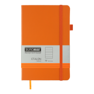 Книга записная ETALON 125*195, 96л., линия, обложка искуственная кожа, оранжевый
