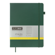 Книга записная ETALON 190*250, 96л., клетка, обложка искуственная кожа, зеленый