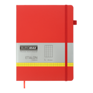 Книга записная ETALON 190*250, 96л., клетка, обложка искуственная кожа, красный