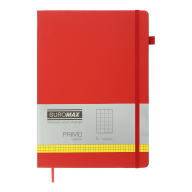Книга записная PRIMO 190*250, 96л., клетка, обложка искуственная кожа, бордовый