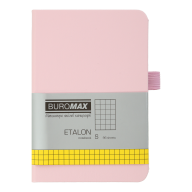 Книга записная ETALON 95*140, 96л., клетка, обложка искуственная кожа, розовый