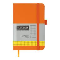 Книга записная ETALON 95*140, 96л., клетка, обложка искуственная кожа, оранжевый