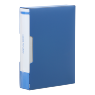 Папка пластиковая с 100 файлами,А4, в пласт.чехле, синяя