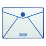 Папка-конверт А5 на липучці CONTOUR, прозора, синя