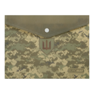 Папка-конверт на кнопке MILITARY,  А5, матовый непрозрачный пластик, зеленый