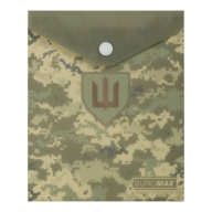 Папка-конверт на кнопке MILITARY,  А6,  матовый непрозрачный пластик, зеленый