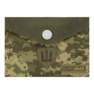 Папка-конверт на кнопке MILITARY, A7, матовый непрозрачный пластик, зеленый