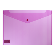 ^$Папка-конверт, на кнопке, А4, глянцевый полупроз.пластик, розовая