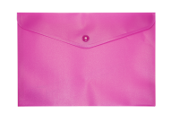 $Папка-конверт, на кнопке, А5, матовый полупрозр.пластик, розовая