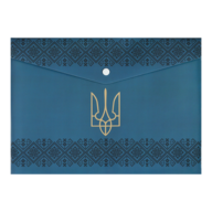 Папка-конверт А4 на кнопці, UKRAINE DECOR, вишиванка синя