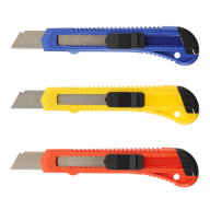 ^Нож канцелярский, JOBMAX, 18 мм, с мех. фиксатором лезвий, пластиковый корпус